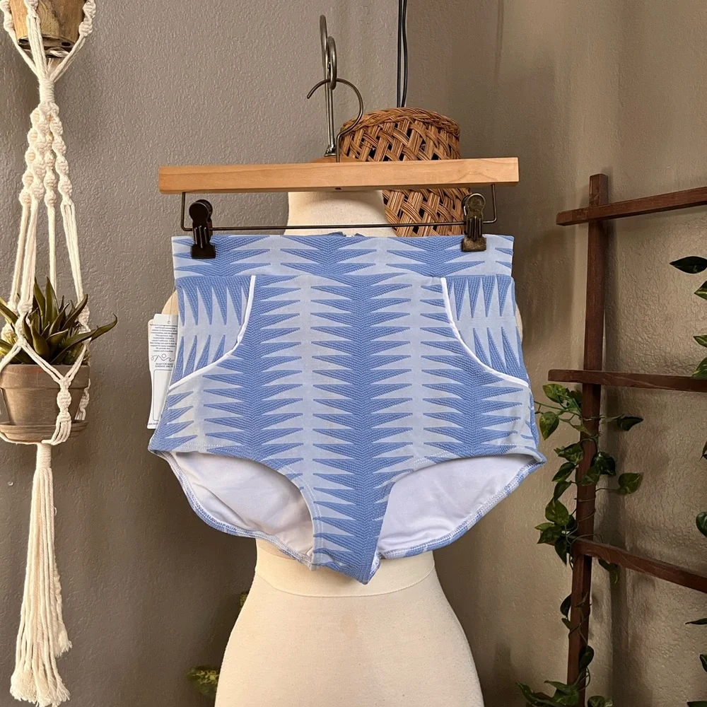 ▪️Seea for Free People Georgia in Areia Blue NWT High Waist Bikini Bottom - Picture 10 of 16